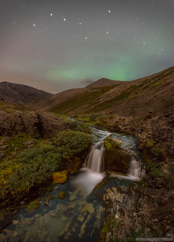 Poured from a ladle - My, Friday tag is mine, Landscape, The mountains, Polar Lights, Waterfall, The photo, Nikon
