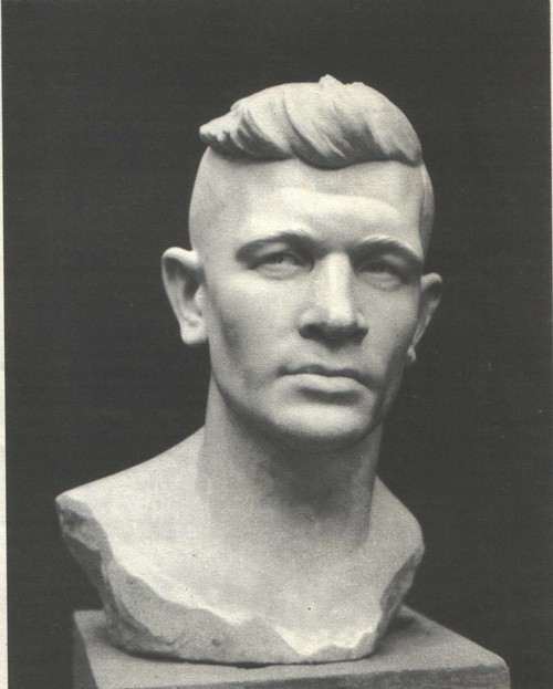 A worker with a cool haircut from '57 - Sculpture, Marble, the USSR, Workers