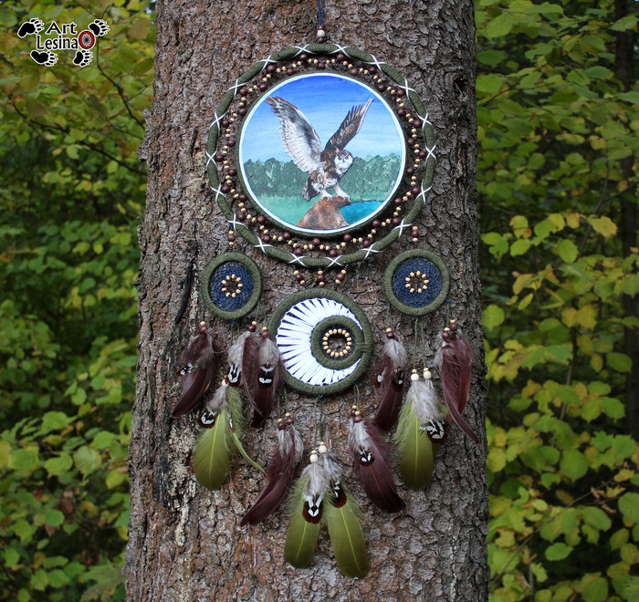 Dream catcher King of night birds - My, Needlework without process, Dreamcatcher, Amulet, Totem, With your own hands, Creation, Longpost