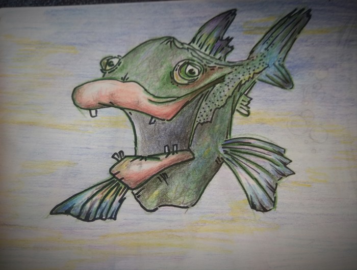 A fish - My, A fish, Pencil drawing