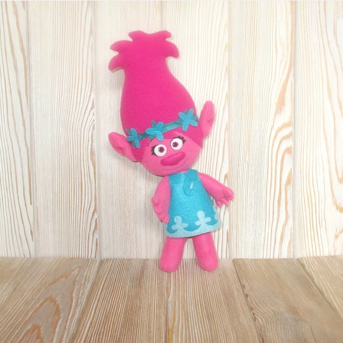 Princess Rosochka (m / f Trolls) - My, Needlework without process, Troll, Princess, Cartoon characters, Textile doll