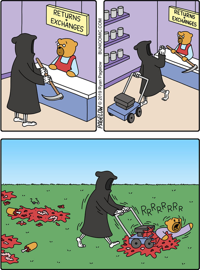 lawn mowing - Buni, Pagelow, Comics, Scythe, Death, Kripota, Score