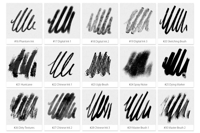 Free Inktober 2019 Photoshop Brushes