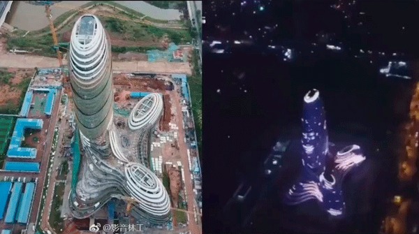 Китайский небоскреб Небоскреб, Китай, Гифка, Пенис, Архитектура