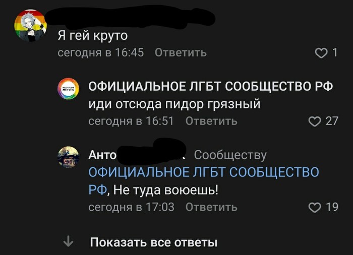 In the vastness of Vkontakte - My, Forum Researchers, Humor, Comments, LGBT