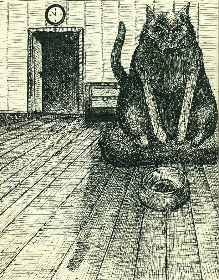 Hungry cat - My, cat, Graphics