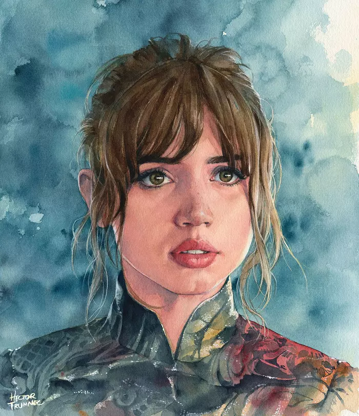 Joy - , Blade Runner 2049, Ana de Armas, Cyberpunk, Fantasy, Art, Drawing, , Joy (Blade Runner)