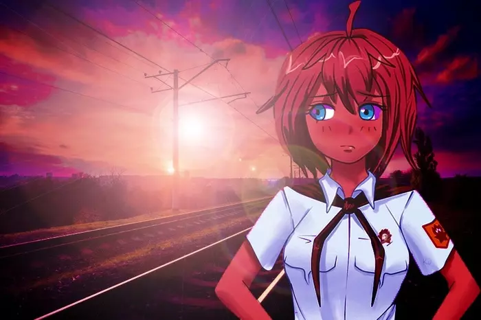 Again, the last train ran away from me ... - Endless summer, Visual novel, Ulyana, Summer, Sunset, Romance, friendship, Camp owlet