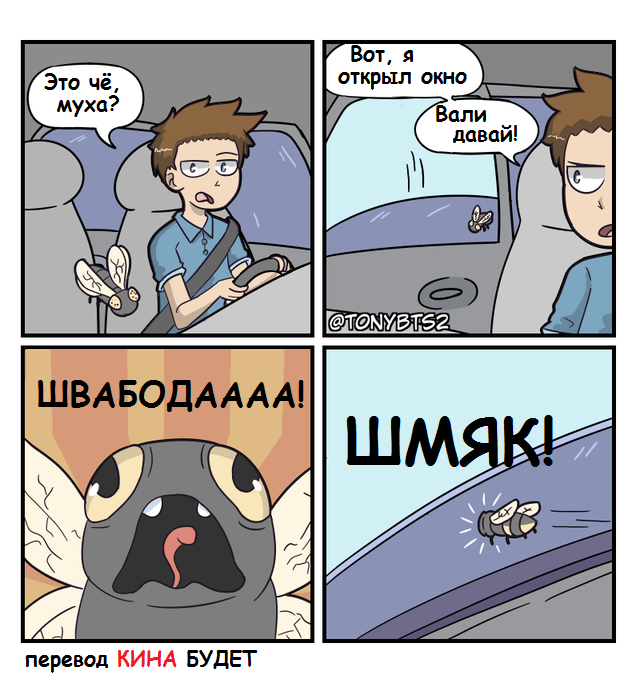 About the fly... - Муха, Liberty, Window, Comics, Translated by myself, , Ttonyesp