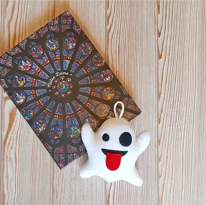 Emoji ghost (keychain pendant) - My, Призрак, Ghost, Plush Toys, Keychain, Handmade, Needlework without process