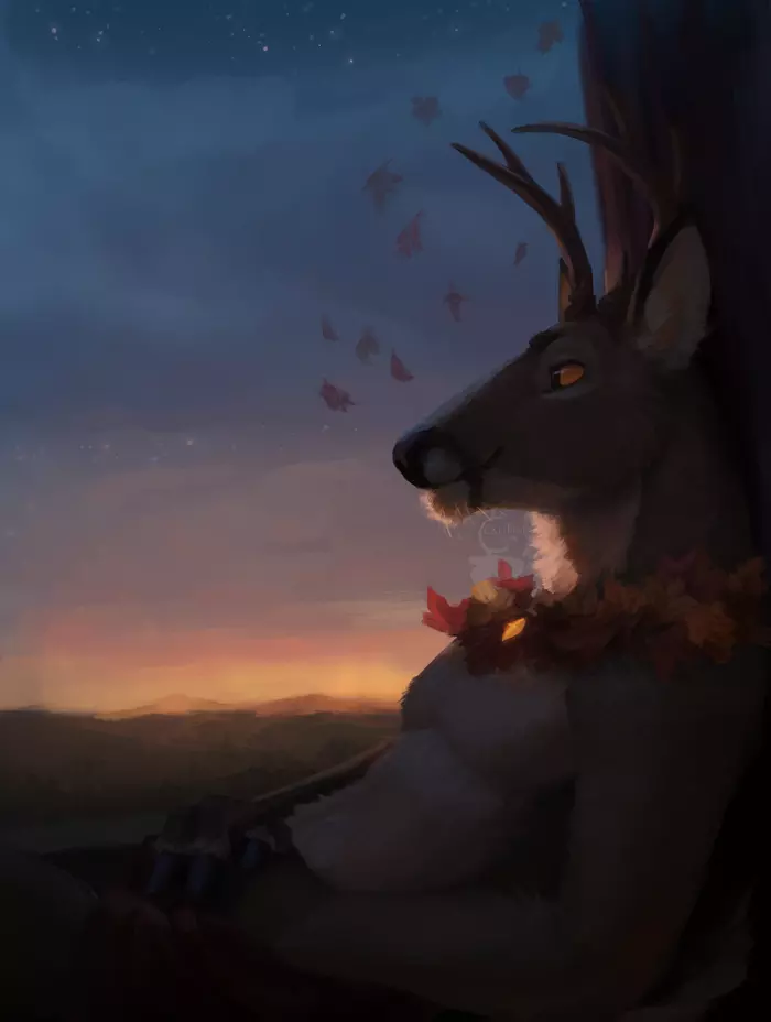 Twilight - Furry, Furry art, Furry deer, Furry edge, dust, Cariboops