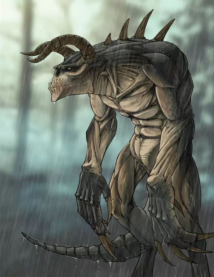 Sad Deathclaw - My, Fallout, Fallout 3, Fallout: New Vegas, Post apocalypse, Digital drawing, Death claw, Fan art