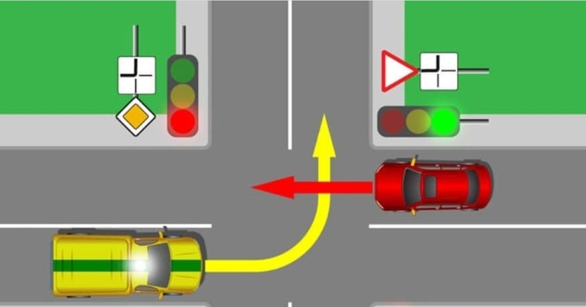Задача бывалому водителю кто проедет первым красный или синий автомобиль