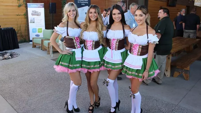 Hot girls of the festival Oktoberfest - NSFW, Oktoberfest, Girls, Neckline, Beer, Beer mug, National costumes, The photo, Holidays, Longpost