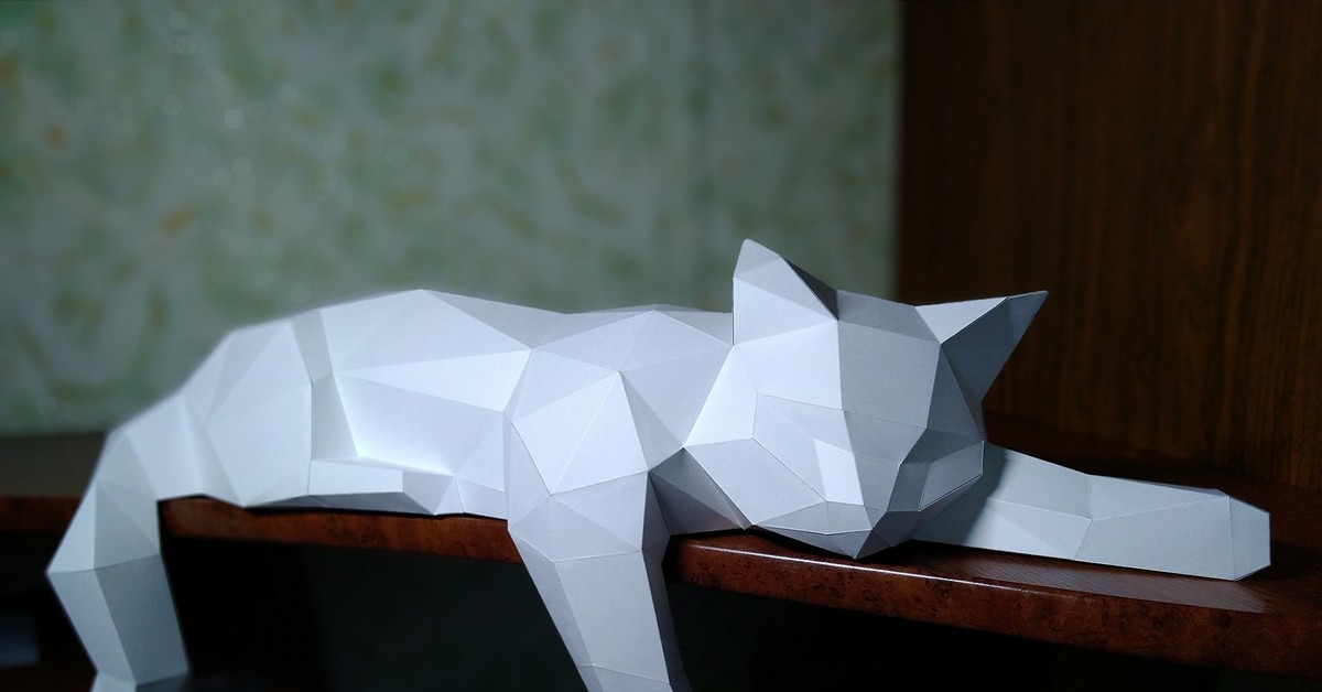 Как сделать объемную кошку из бумаги. Пейперкрафт кот. Паперкрафт Methakura. Papercraft кот Оскар. Объемная бумажная кошка.