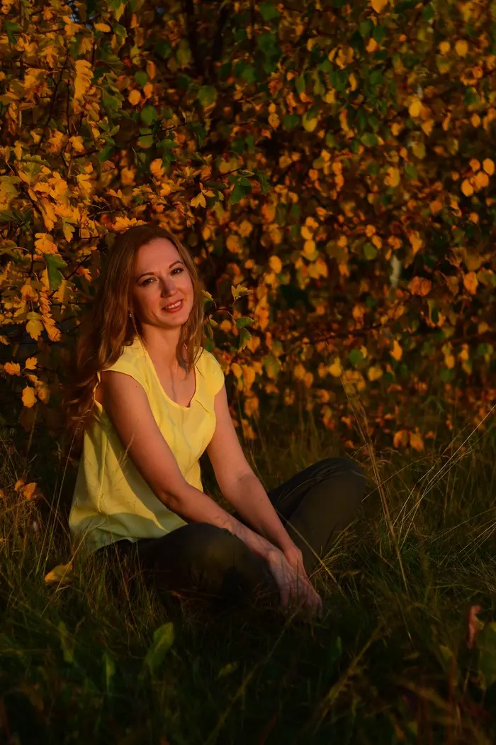 Girl and sunny autumn. - My, Soviet optics, Autumn, The photo, Girls