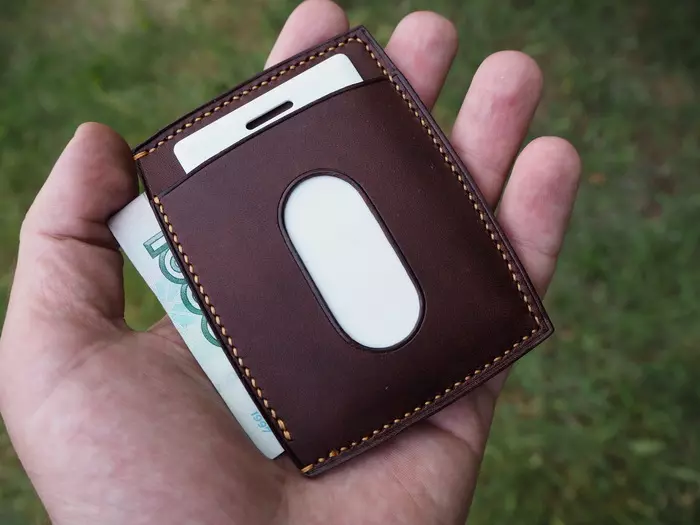 Outstanding pocket business card holder (cardholder) - My, Leather craft, Leather products, With your own hands, Needlework, Leather, Needlework without process