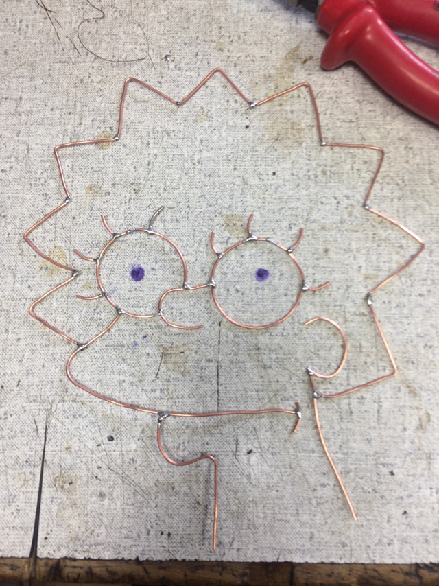 Copper Lisa - My, Lisa Simpson, Soldering, Copper, Longpost