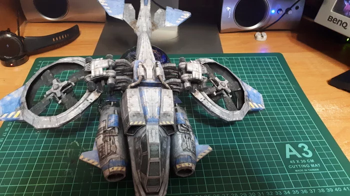 Завёл свою Banshee - Моё, Papercraft, Pepakura, Starcraft, Хобби, Рукоделие без процесса, Своими руками, Бумажный моделизм, Авиация, Длиннопост