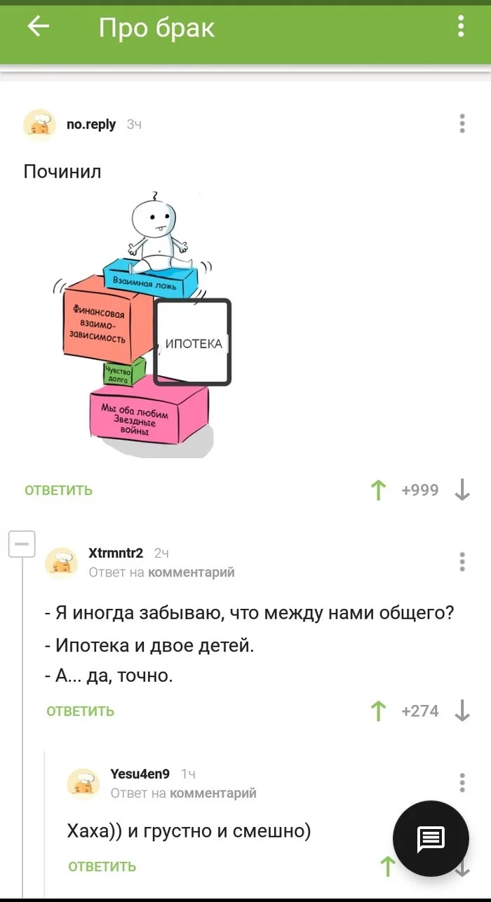 Атрибуты современного брака... - Скриншот, Брак, Семья, Мемы, Комментарии на Пикабу