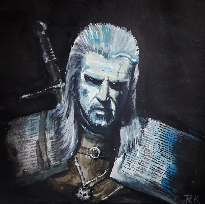 Geralt. Watercolor. - My, Geralt of Rivia, Watercolor, Drawing, Witcher