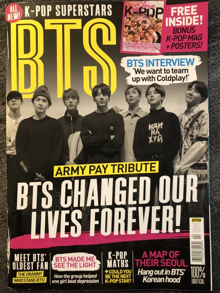 Boy band BTS sends greetings from the cover of Anthem magazine - Mat, k-Pop, Magazine, Bts, Cover, Inscription, Suddenly, Anthem