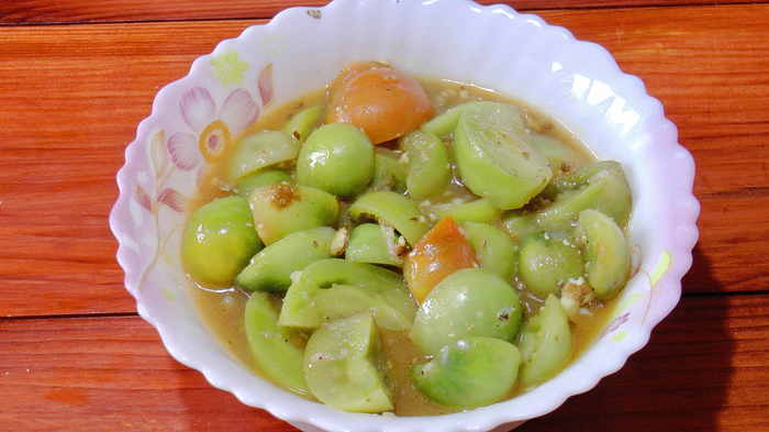 Pickled green tomatoes - My, Tomatoes, Pickling, Video recipe, Video, Recipe, Cooking