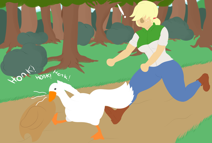 Intense Goose Chase My Little Pony, Applejack, , Untitled Goose Game, , , Equestria Girls,  