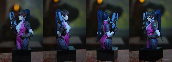 Widowmaker figurine as a gift for a cosplayer. - My, Widowmaker, Overwatch, Polymer clay, Handmade, Painting, Figurines, Longpost