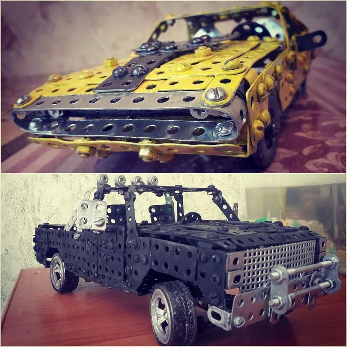 Dodge Challenger 1970 and Dodge RAM 1983 from a metal construction set - My, Dodge, Jeep, Pickup, Modeling, With your own hands, Auto, 4x4, Scale model