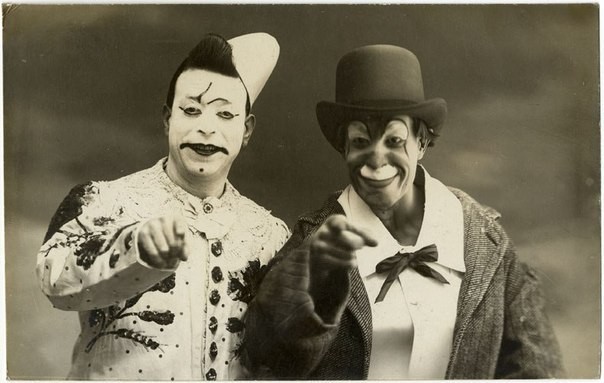 Clowns 1900-1930 - scary clown, Clown, Retro, Longpost