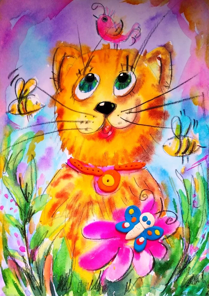 Red cat Vaska - My, cat, Painting, Video