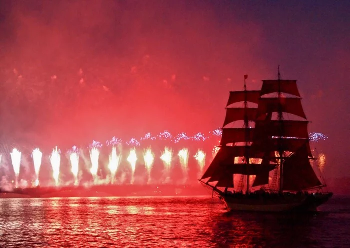 Firework - My, Firework, Fireworks, Scarlet Sails, Saint Petersburg, Holidays, Beginning photographer