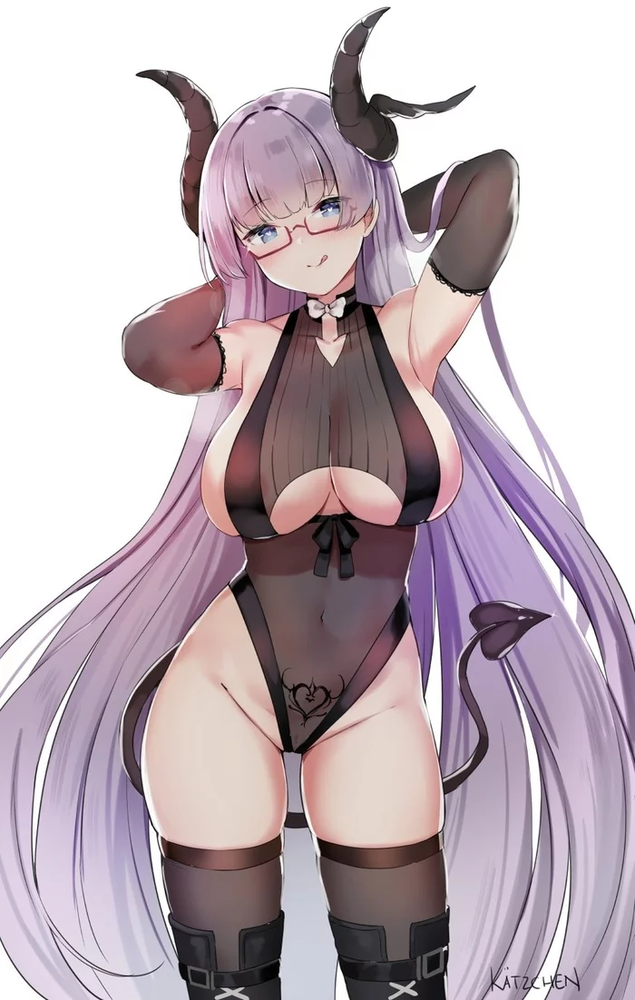 Gneisenau - NSFW, Azur Lane, Gneisenau, Sugoi Dekai, Хэллоуин, Anime Art, Аниме, Грудь, Нижнее белье