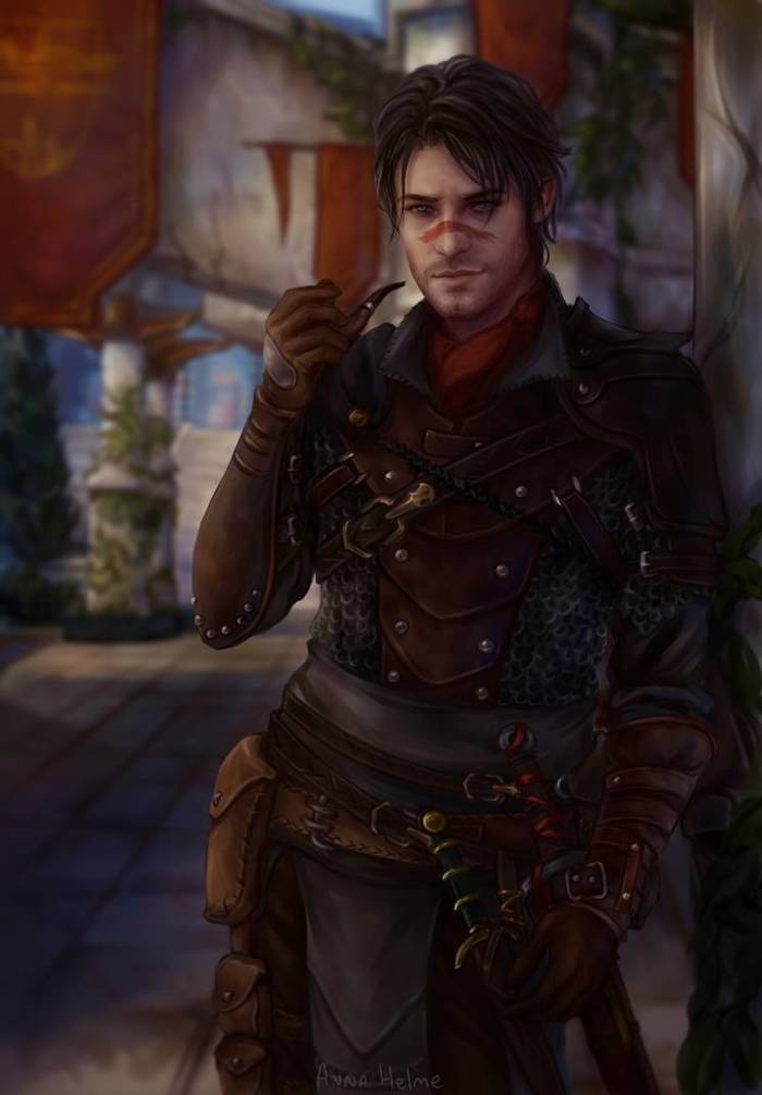 Rylan Hawke - Dragon age 2, Hawk, Art, Drawing