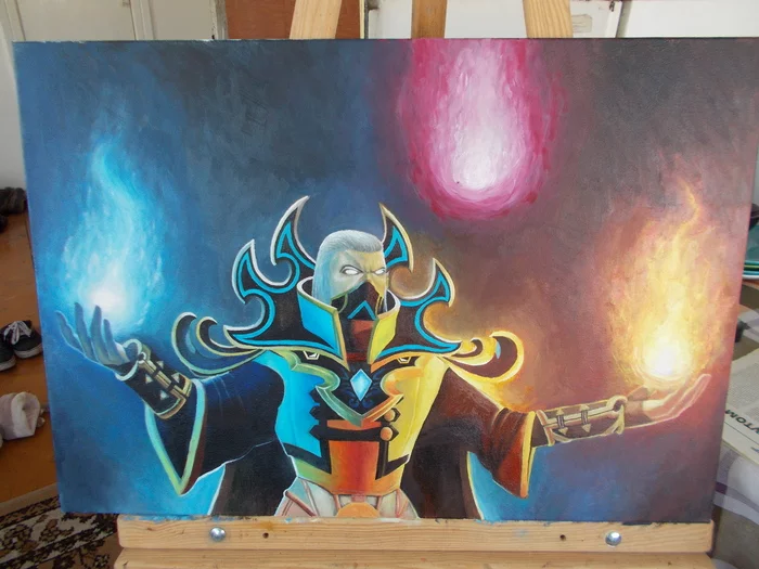 Invoker oil paints - My, Invoker, Dota 2, Painting, Needlework without process