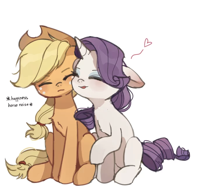 Satisfied donuts - My little pony, PonyArt, Applejack, Rarity, MLP Lesbian, Shipping, Looknamtcn