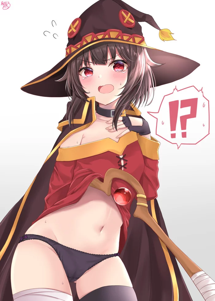 Megumin - NSFW, Аниме, Anime Art, Konosuba, Megumin, Панцу