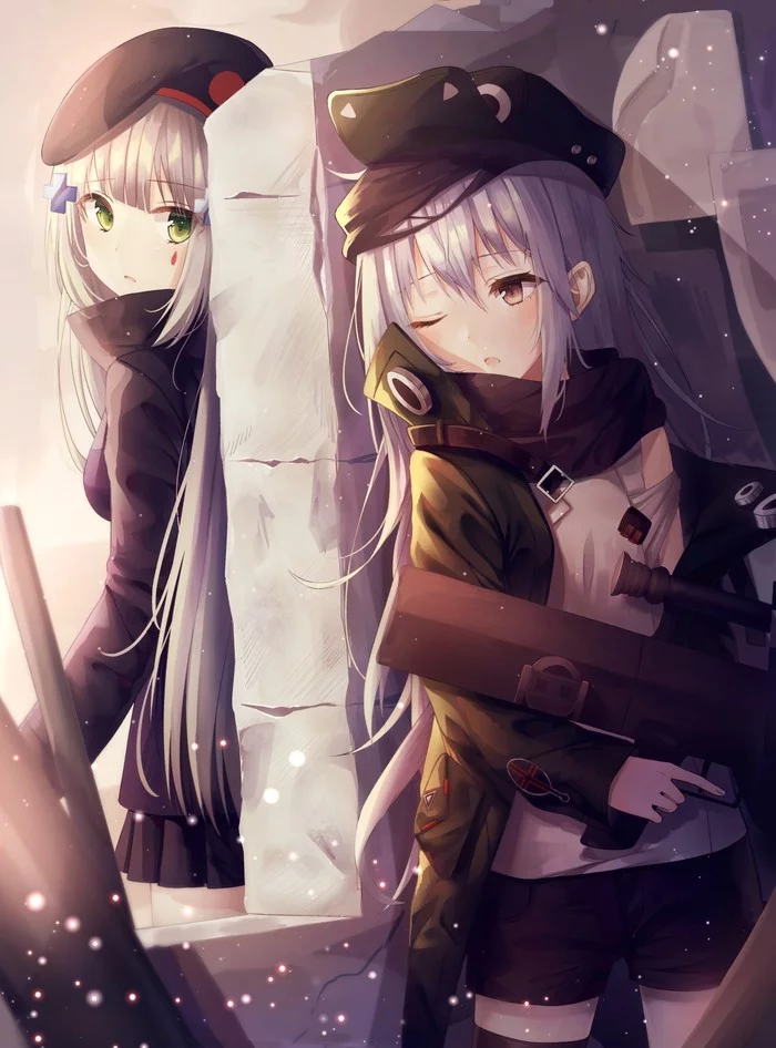 HK 416 и HK G11 - Anime Art, Арт, Girls Frontline, Hk416, G11, Подборка, Длиннопост