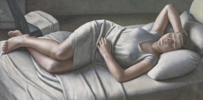 Morning - Women, sleeping Beauty, Painting, 1926, Bed, Morning