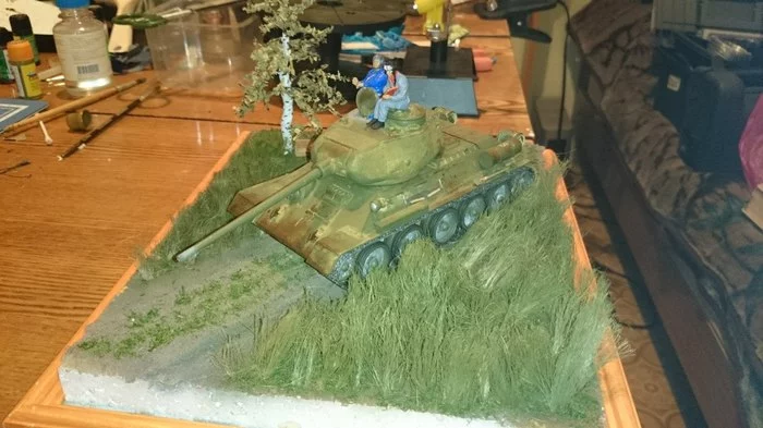 Diorama Waiting - My, Modeling, T-34, Diorama, Longpost