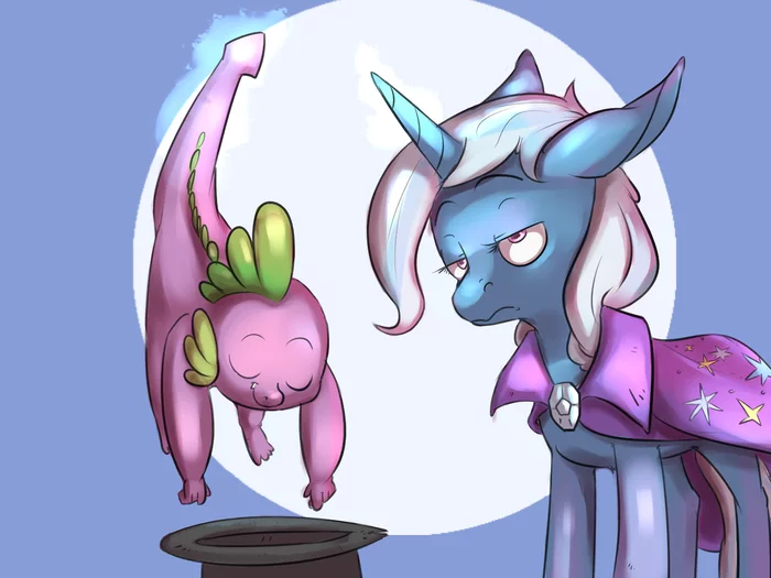 DAAAAAM! - My little pony, Trixie, Spike, Imsokyo