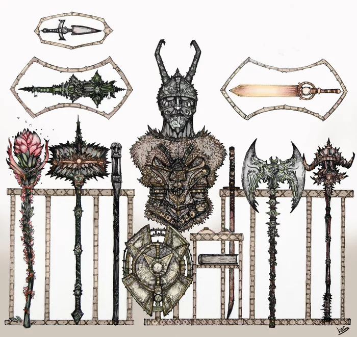 Daedric Artifacts - My, Drawing, Art, Daedra, The Elder Scrolls V: Skyrim, Games, The elder scrolls, Bethesda, Ltstry