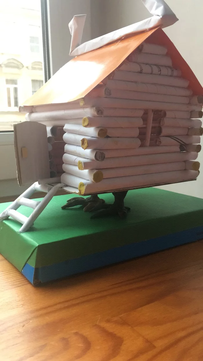 Our hut with my daughter in kindergarten - My, Handmade, Crafts, Paper, Longpost