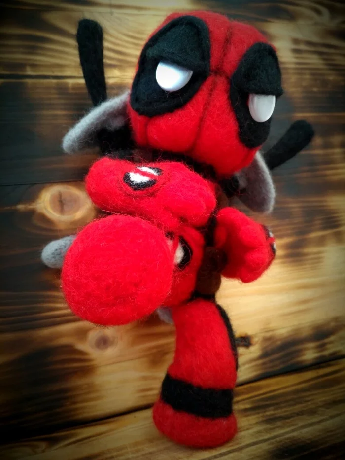Deadpool - My, Needlework without process, With your own hands, Dry felting, Deadpool, Marvel, Comics, Longpost