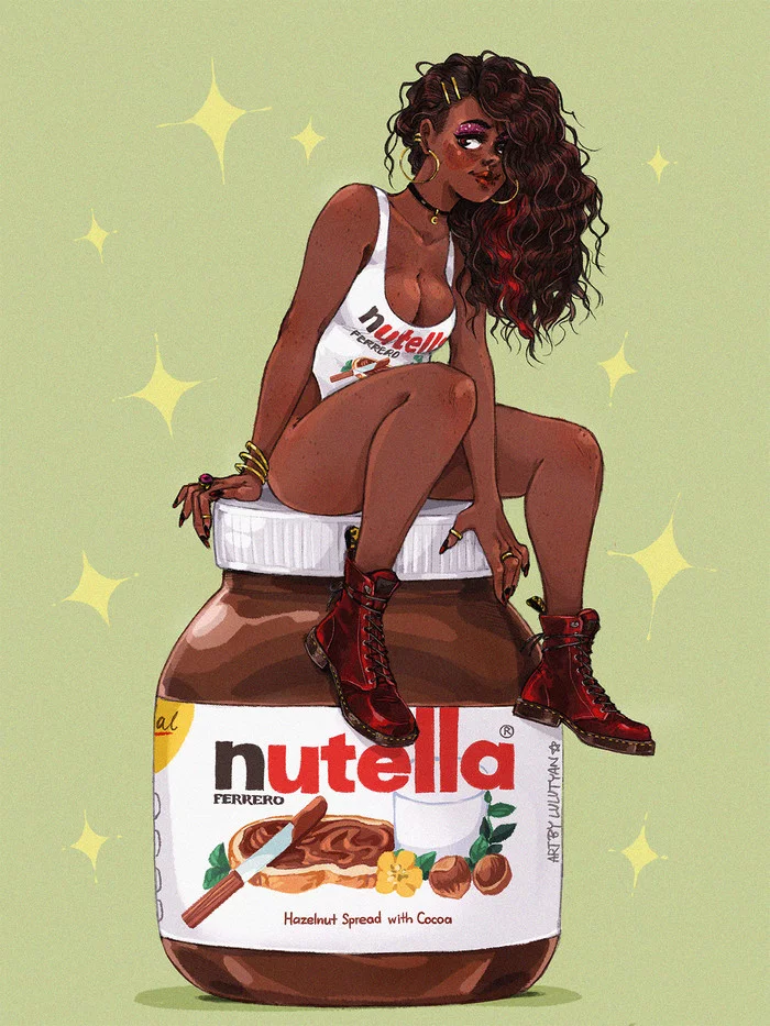 Nutella-chan - My, Art, Art, Humanization, Nutella, Illustrations, Artist, Drawing