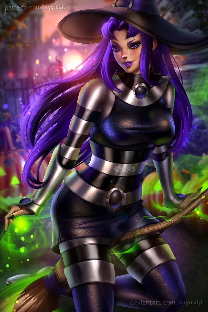 Blackfire (Halloween) - DeviantArt, Арт, Рисунок, DC Comics, Хэллоуин, Teen Titans, Starfire, AyyaSAP