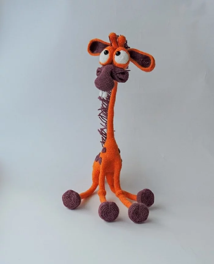 Giraffe Georgy - My, Amigurumi, Crochet, Giraffe, Longpost, Needlework without process, Handmade