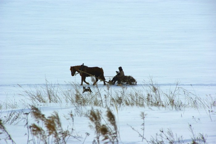 Март в деревне.