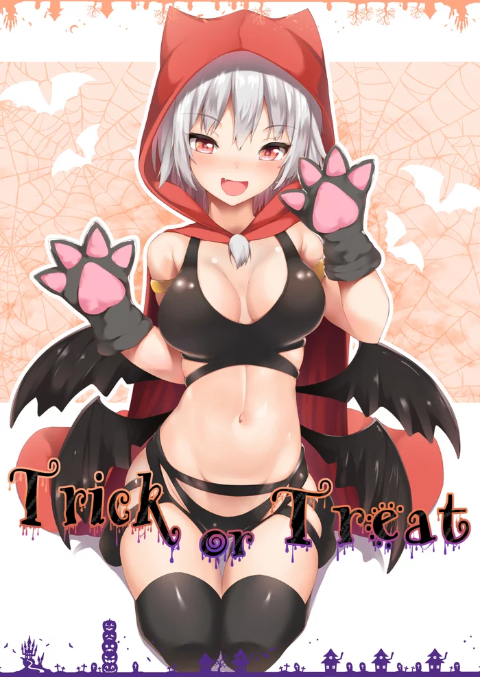 Trick or Treat - NSFW, Touhou, Anime Art, Аниме, Inubashiri Momiji, Tatsumiya kagari